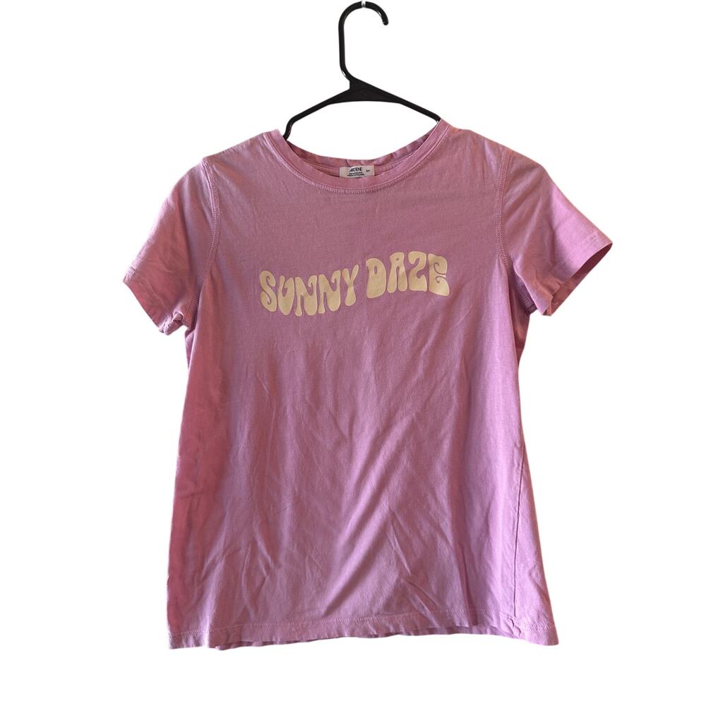 Ardene Pink Sunny Days Short Sleeve Cotton T-Shirt Women Sz S
